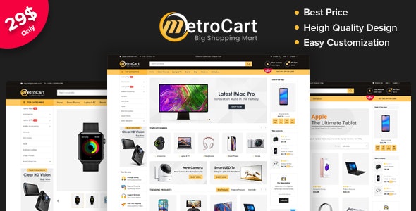 دانلود قالب پرستاشاپ Metrocart - قالب فروشگاهی لوازم الکترونیکی پرستاشاپ