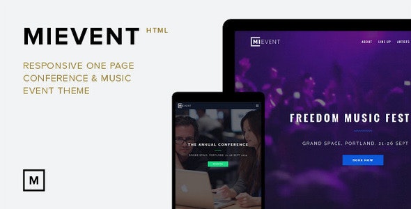 دانلود قالب سایت MiEvent - قالب مدیریت رویداد حرفه ای و واکنش گرا HTML