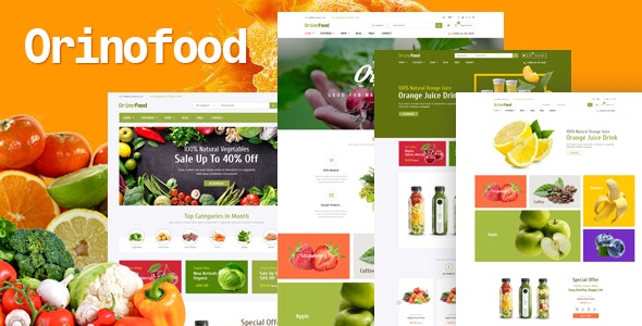 دانلود قالب اپن کارت Orinofood - قالب فروشگاه مواد غذایی و ارگانیک اپن کارت