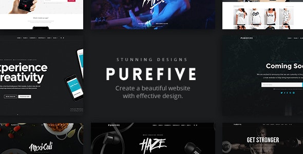 دانلود قالب سایت Purefive - قالب چند منظوره و حرفه ای HTML