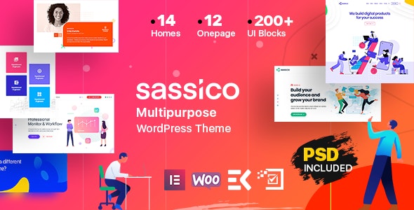 Sassico Multipurpose Saas Startup Agency WordPress Theme دانلود قالب وردپرس Sassico - پوسته چند منظوره و استارت آپ وردپرس
