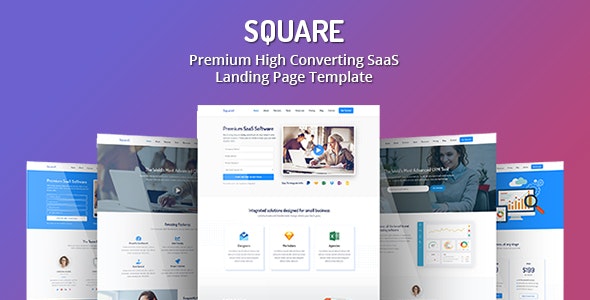 دانلود قالب سایت Square - قالب صفحه فرود مدرن و فوق العاده HTML