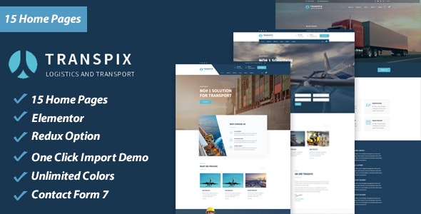 دانلود قالب وردپرس Transpix - پوسته حمل و نقل و باربری وردپرس