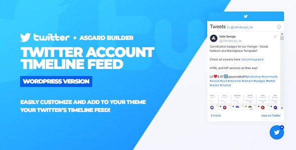 دانلود افزونه وردپرس Twitter Timeline Feed - ایجاد تایم لاین و فیدخوان توییتر در وردپرس