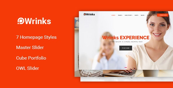 دانلود قالب سایت Wrinks - قالب چند صفحه ای مدرن و واکنش گرا HTML