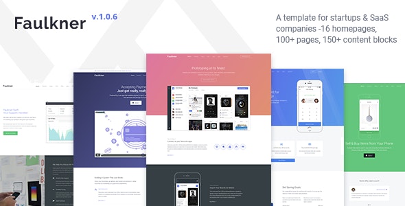 دانلود قالب سایت Faulkner - پوسته استارت آپ و معرفی اپلیکیشن HTML5