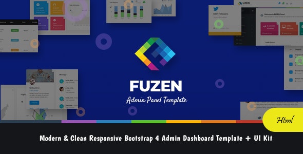 دانلود قالب سایت Fuzen - قالب مدیریت و داشبورد مدرن بوت استرپ 4