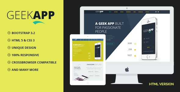 دانلود قالب سایت GeekApp - قالب خلاقانه و صفحه فرود معرفی اپلیکیشن