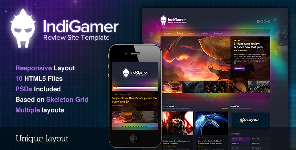 دانلود قالب سایت Indigamer - قالب نقد و بررسی و گیمینگ حرفه ای HTML