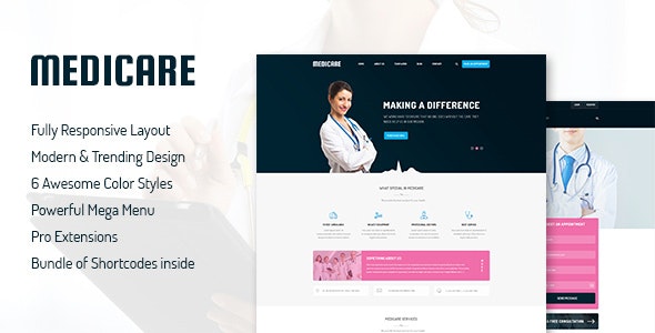 دانلود قالب جوملا Medicare - قالب خدمات پزشکی و درمانگاه جوملا