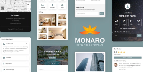 دانلود قالب سایت Monaro - قالب هتل و رزرواسیون حرفه ای موبایل