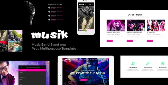 دانلود قالب سایت Musik - قالب موسیقی حرفه ای و واکنش گرا HTML