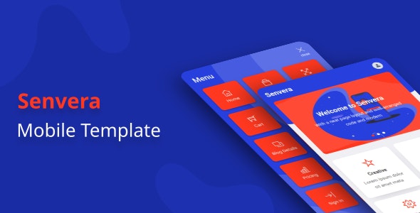 دانلود قالب موبایل Senvera - قالب موبایل حرفه ای و واکنش گرا HTML