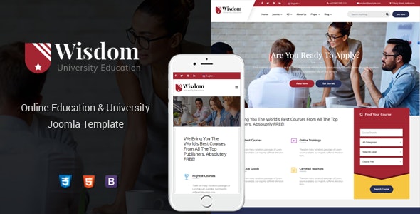 دانلود قالب جوملا Wisdom - قالب چند منظوره تحصیلات و آموزش جوملا