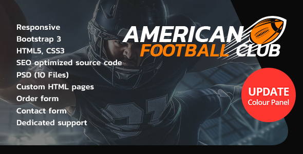 دانلود قالب سایت American Football - قالب ورزشی حرفه ای و واکنش گرا HTML