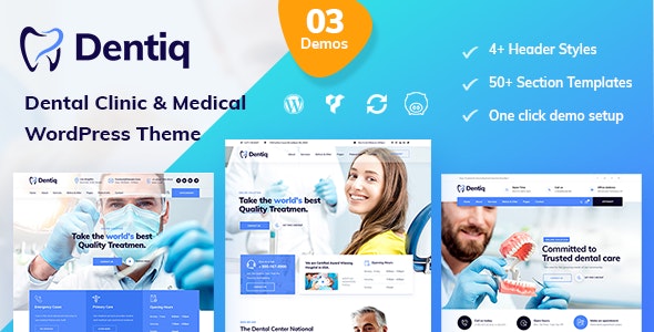 دانلود قالب وردپرس Dentiq - پوسته دندانپزشکی و درمانگاه وردپرس