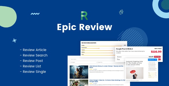 دانلود افزونه وردپرس Epic Review - به همراه افزودنی WPBakery و المنتور