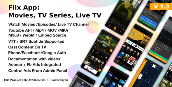 دانلود سورس اپلیکیشن اندروید Flix App Movies - اپلیکیشن فیلم و سریال اندروید