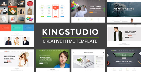 دانلود قالب سایت Kingstudio - قالب چند منظوره و واکنش گرا HTML