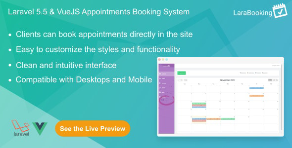 دانلود اسکریپت LaraBooking - اسکریپت جامع و پیشرفته رزرواسیون Laravel