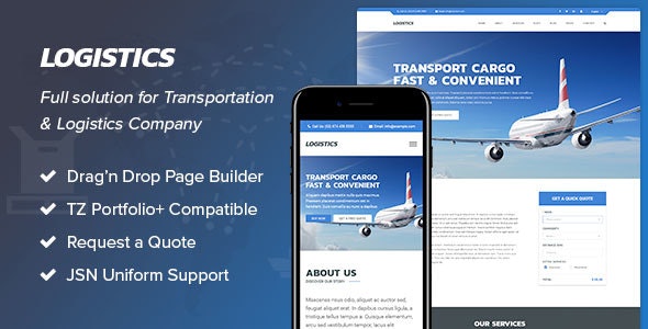 دانلود قالب جوملا Logistics - قالب حمل و نقل و باربری جوملا