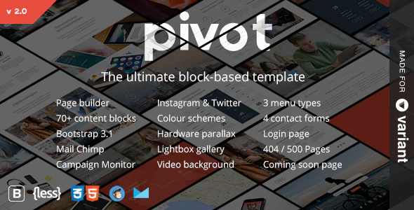 دانلود قالب سایت Pivot - قالب چند منظوره و خلاقانه HTML