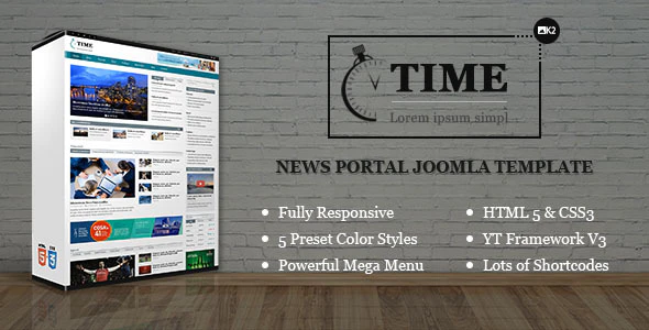دانلود قالب جوملا Time - قالب پورتال خبری حرفه ای جوملا