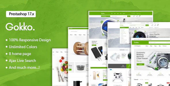 دانلود قالب پرستاشاپ Gokko - قالب فروشگاهی چند منظوره و حرفه ای پرستاشاپ
