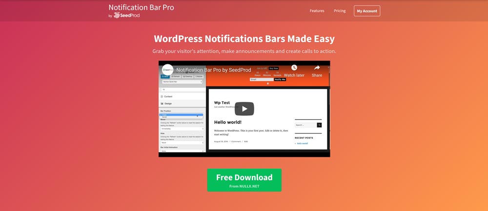 SeedProd Notification Bar Pro