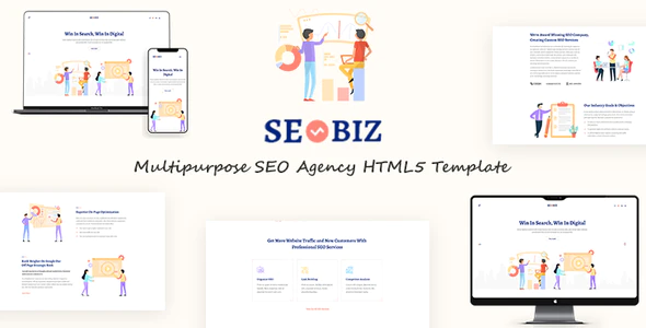 دانلود قالب سایت Seobiz - قالب دیجیتال مارکتینگ چند منظوره HTML5