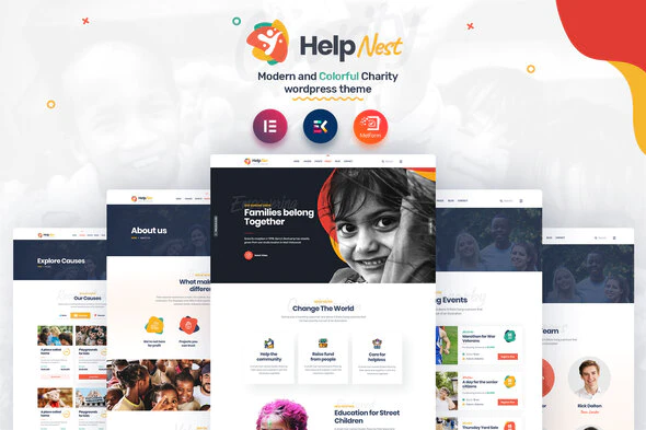 دانلود قالب المنتور Helpnest - پوسته موسسه خیریه وردپرس