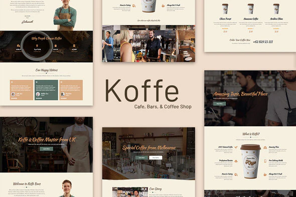 دانلود قالب المنتور Koffe - پوسته کافه و کافی شاپ وردپرس