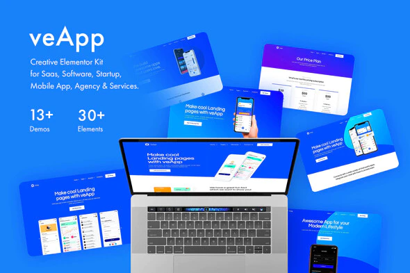 دانلود قالب المنتور veApp - پوسته معرفی اپلیکیشن و استارت آپ وردپرس
