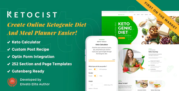 دانلود قالب وردپرس Ketocist - پوسته سلامتی و رژیم غذایی وردپرس
