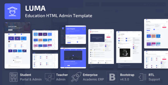 دانلود قالب سایت Eventium – قالب مدیریت رویداد حرفه ای HTML5 دانلود قالب مدیریت Luma - قالب مدیریت و آموزشی HTML