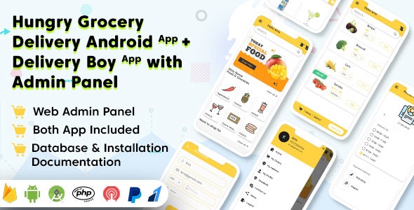 دانلود سورس اپلیکیشن اندروید Hungry - تحویل آنلاین محصولات غذایی