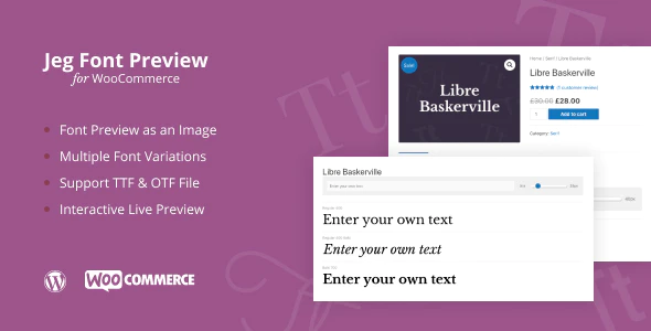 دانلود افزونه وردپرس Jeg Font Preview - فروش و نمایش آنلاین فونت در ووکامرس