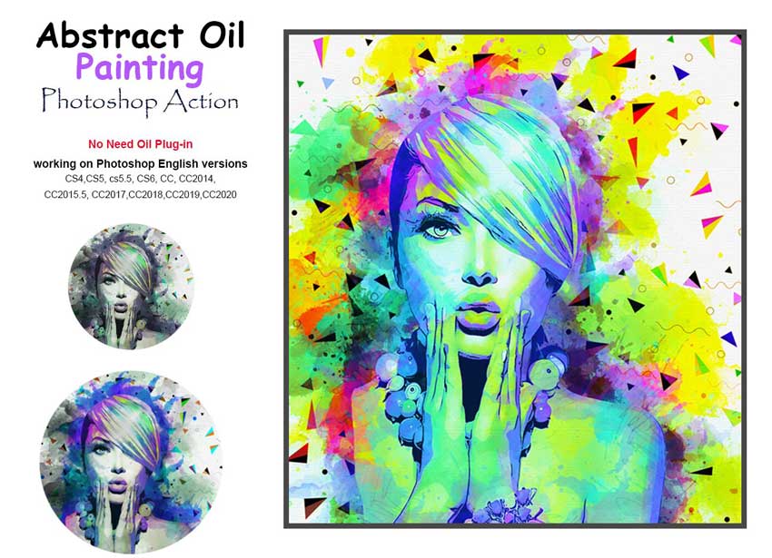 دانلود اکشن فتوشاپ Abstract Oil Painting - اکشن نقاشی رنگ روغن