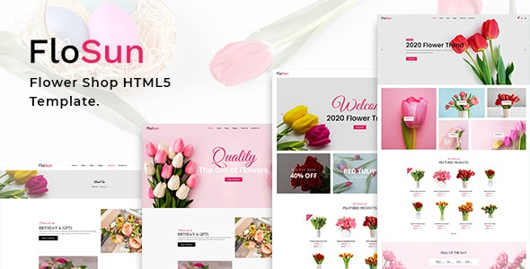 دانلود قالب سایت FloSun - قالب فروشگاه گلفروشی آنلاین HTML5