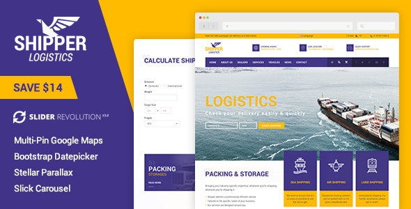دانلود قالب سایت Shipper Logistic - قالب شرکت حمل و نقل HTML