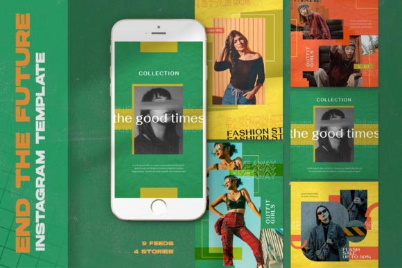 دانلود قالب و تمپلیت آماده پست و استوری اینستاگرام End the Future