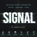 دانلود مجموعه فایل لایه باز افکت متن Glitch فتوشاپ