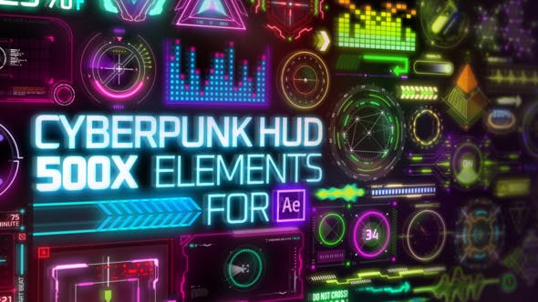 دانلود پروژه افتر افکت Cyberpunk HUD Elements for After Effects