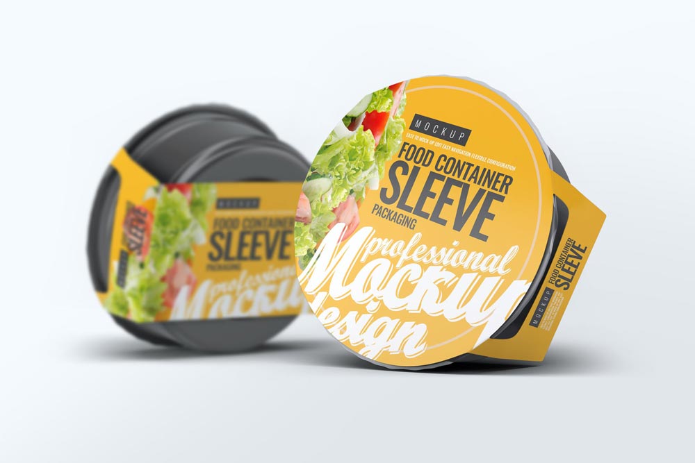 دانلود موکاپ لایه باز Food Container Sleeve Packaging