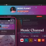دانلود قالب نمونه کار لایه باز HireMe دانلود کاور لایه باز یوتیوب Youtube Cover Art Music Channel