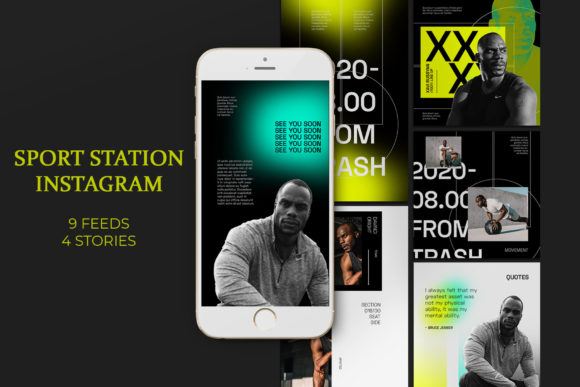 دانلود تمپلیت لایه باز اینستاگرام Sport Station