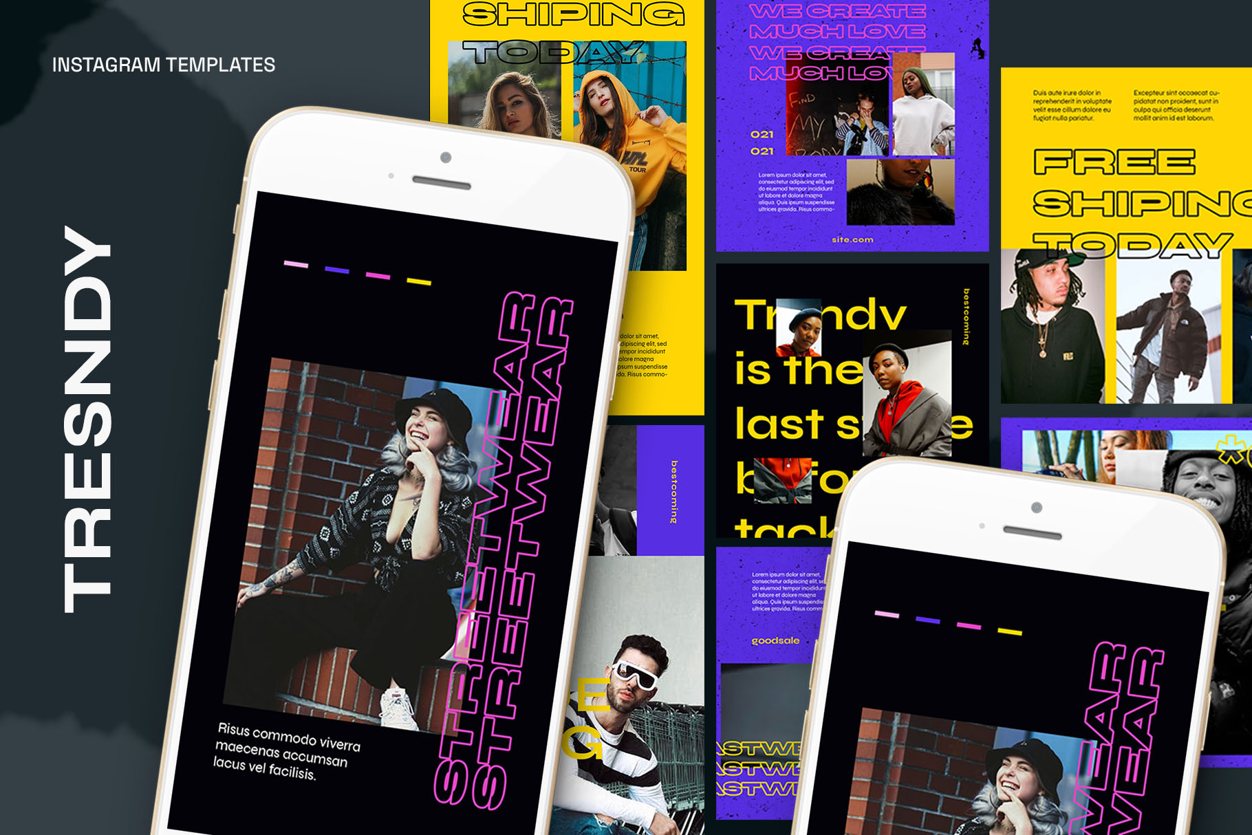 دانلود مجموعه تمپلیت های اینستاگرام Tresndy