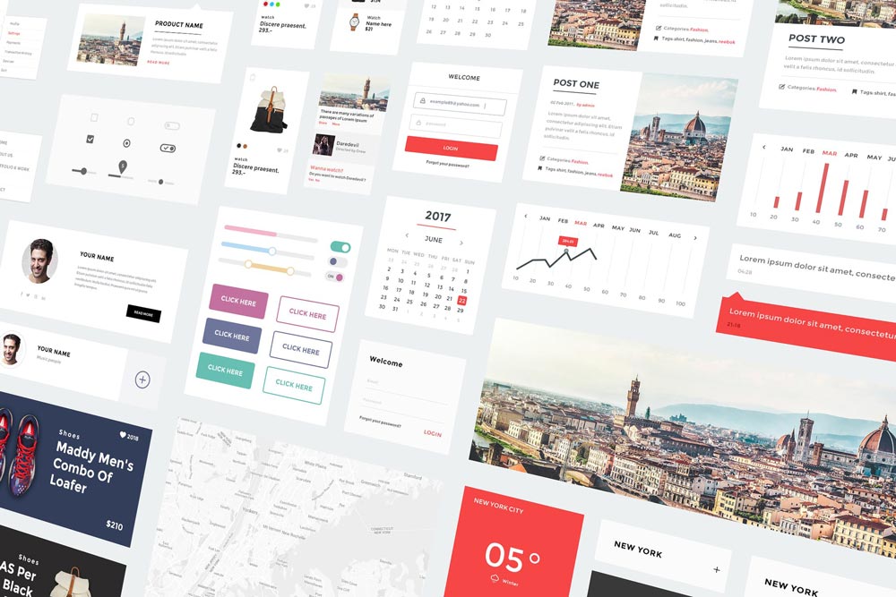 دانلود طرح لایه باز رابط کاربری Awesome Web UI KIt