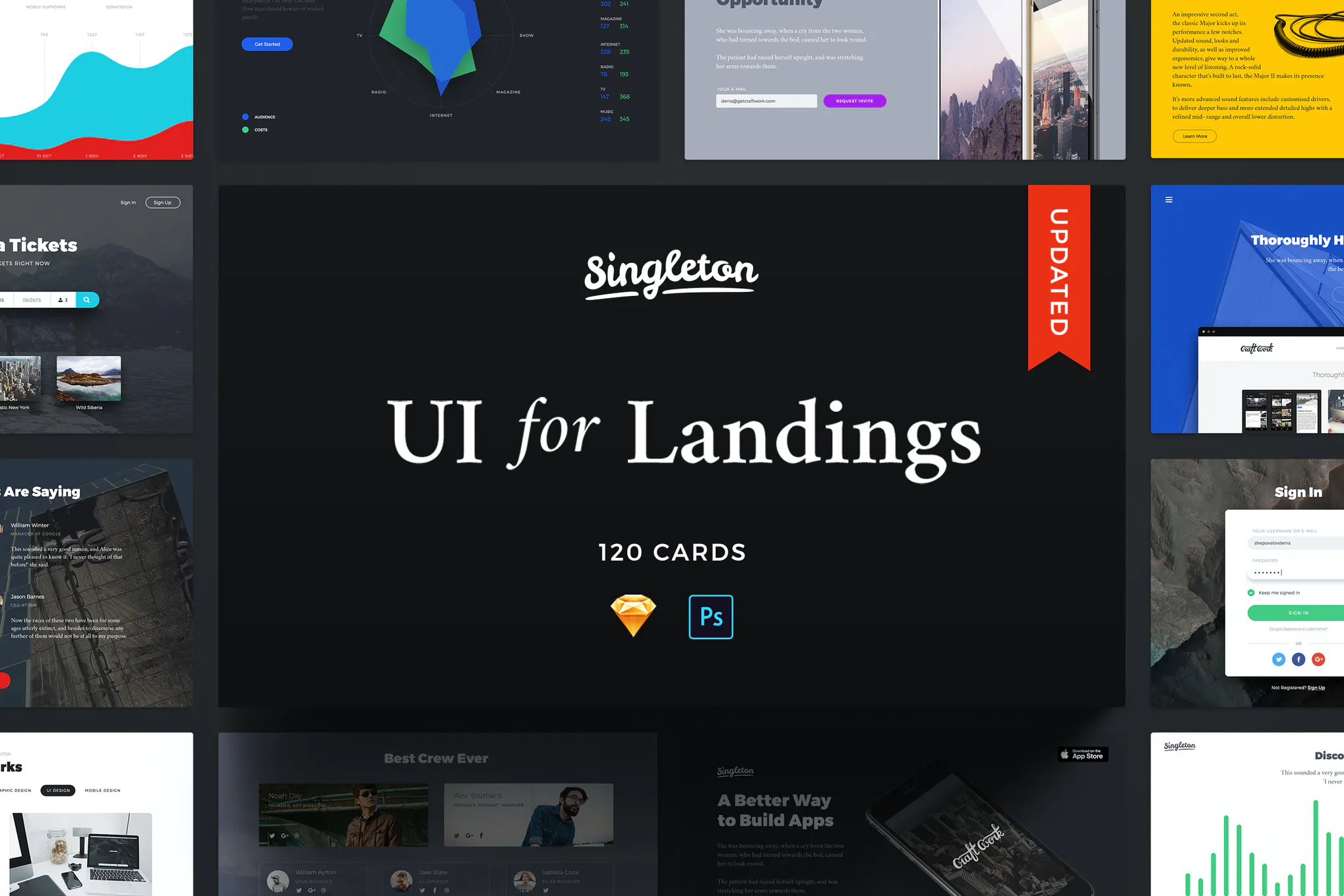 دانلود طرح لایه باز رابط کاربری Singleton UI Pack