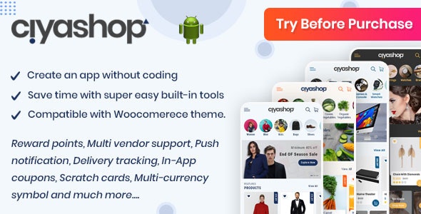 دانلود سورس کد اندروید CiyaShop Native Android Application